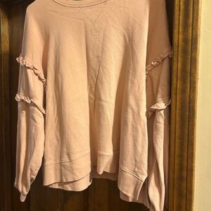 Time and Tru Pink Ruffled Sweatshirt